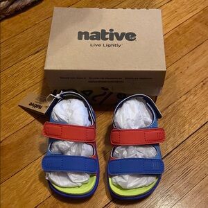 Native Kids Sandals - Red and Blue